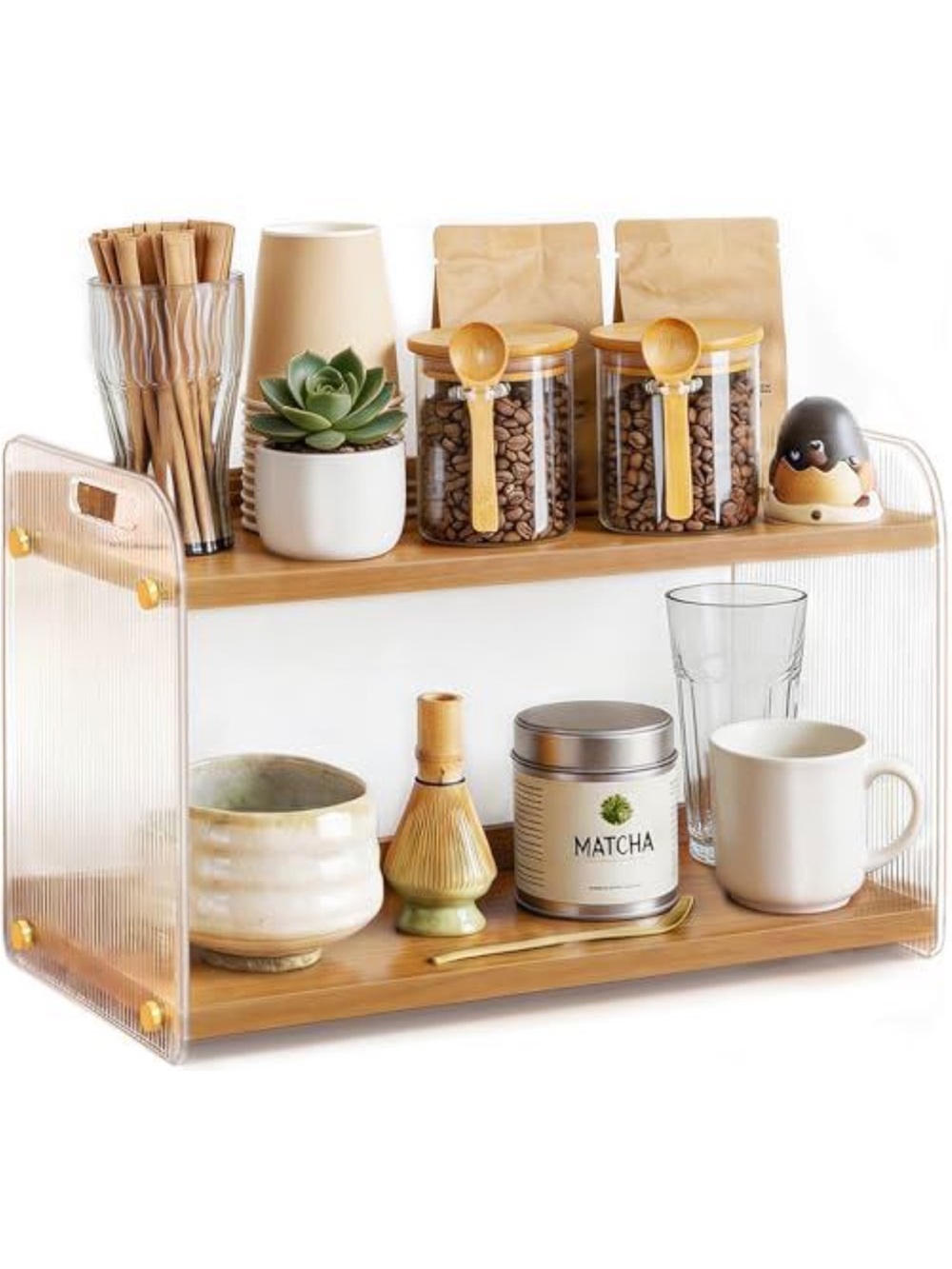 2 tier coffee stations organizer